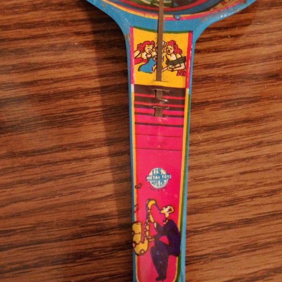 Vintage Metal Litho Noisemaker Harlequin Party Fav - Picture 2 of 4